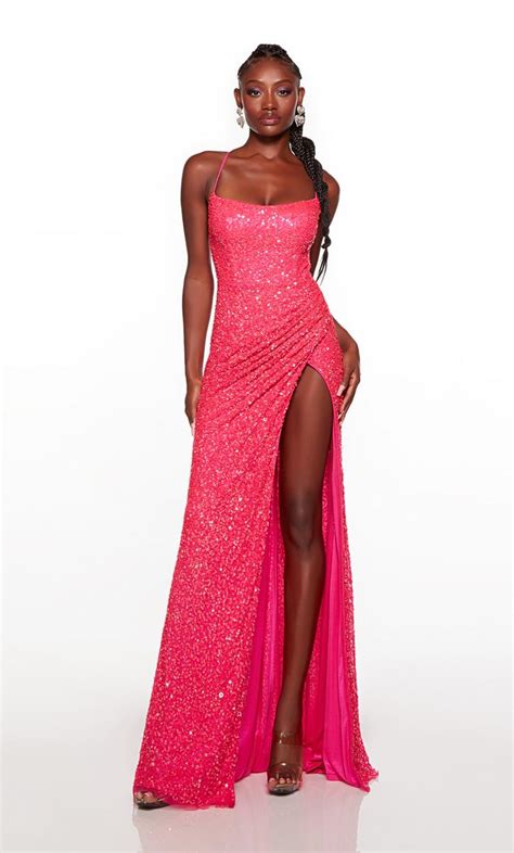 french novelty alyce paris 61364 sparkling high slit gown