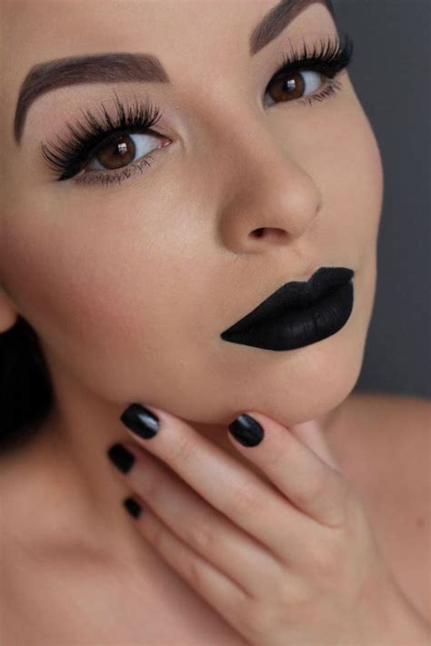 Black Velvet Black Lipstick Black Lips Makeup Looks