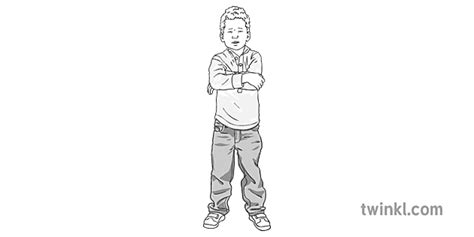 Pięcioletnie Dziecko Czarno Białe Illustration Twinkl