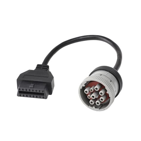 16pin Female To J1939 9p Grey Male J1939 Connector To Obd2 Cable For