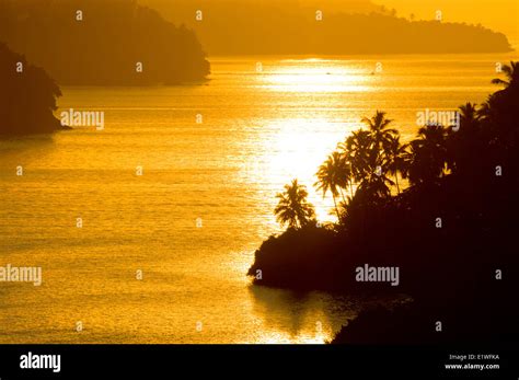 Samana Bay Dominican Republic At Sunset Stock Photo Alamy