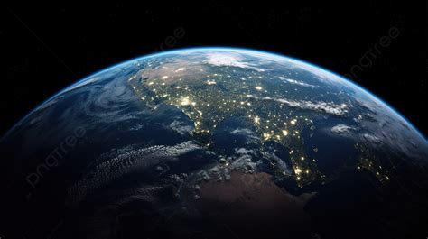 The Earth At Night With Lights Showing Background Most Recent Space