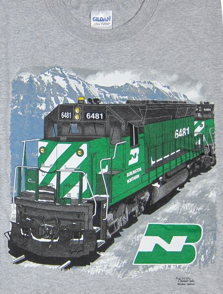 Burlington Northern Locomotive T Shirt Schraders Railroad Catalog