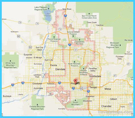 Map Of Phoenix Arizona Travelsmapscom