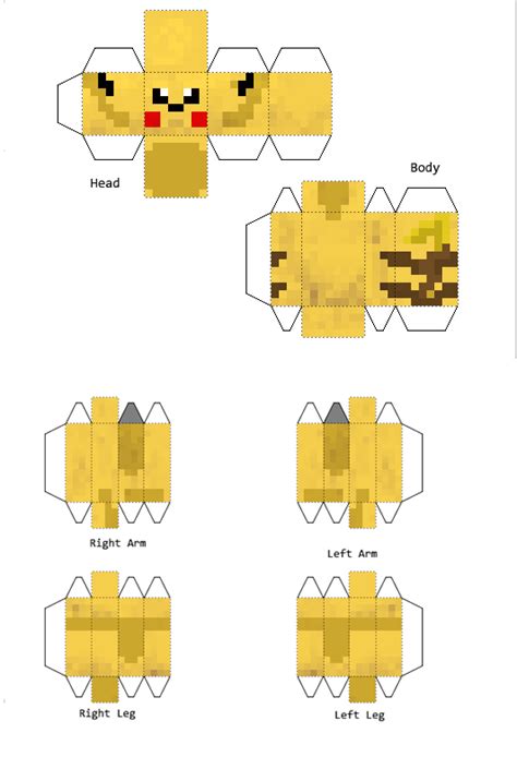 Papercraft Pokemon Pikachu In 2021 Papercraft Pokemon Minecraft