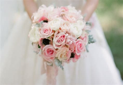 Romantic Ivory Soft Pink Wedding Bouquet