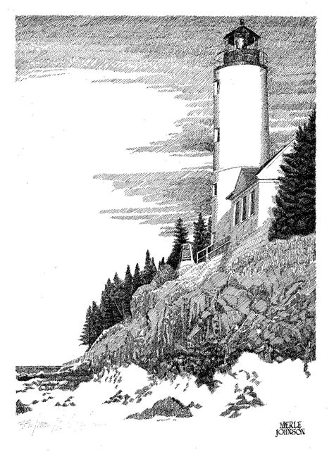 Pen And Ink Lighthouse Drawings Youandithinkalike