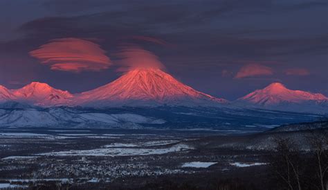 Koryaksky And Avachinsky Volcanoes Kamchatka Russia Most Beautiful