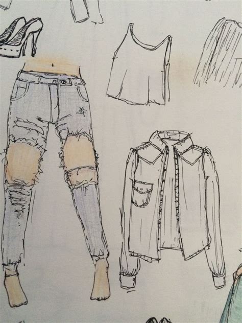 How To Draw Ripped Jeans Step By Step At Drawing Tutorials