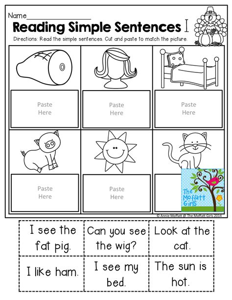 Basic Sentences Kindergarten Worksheet