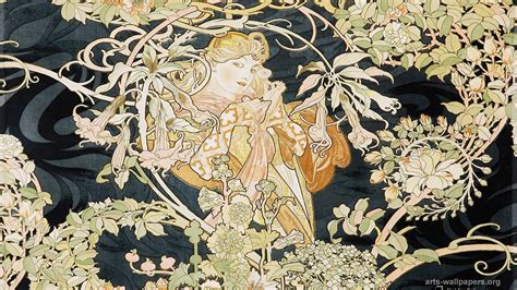 Art Deco Wallpaper Mucha Flower Art Nouveau 1920x1080 Download Hd