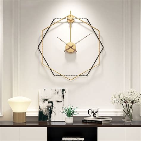 197 Modern Luxury Minimalist Artistic Metal Large Geometry Wall Clock