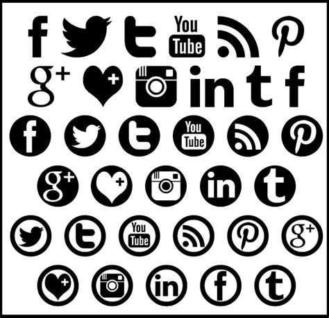 15 Trend Terbaru Transparent Background Social Media Icons Black And