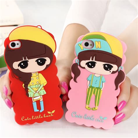 new arrived fashion lovely cartoon soft shock proof phone case cute little bush girl silicon