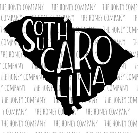 South Carolina Svg Png Dxf State Outline Instant Download Etsy