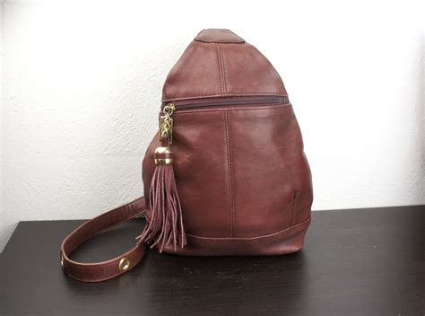 Vintage Tignanello Brown Leather Small Backpack Boho Style Etsy