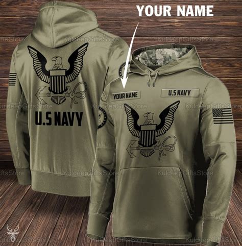 Personalized Us Navy Nfl Military Hoodie Unisex Pullover Etsy