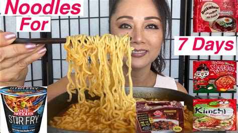 ASMR EATING NOODLES FOR 7 DAYS CHALLENGE EXTREME SLURPING EATING