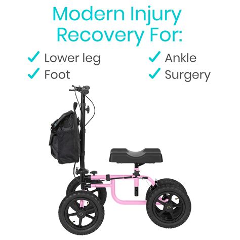 Vive Mobility All Terrain Knee Scooter Walker For Foot Injuries Adult