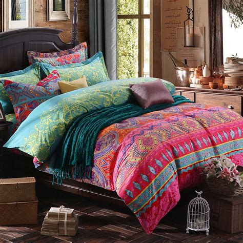 Chinese Traditional Cotton Bedding Setfull Queen King Colorful Baroque