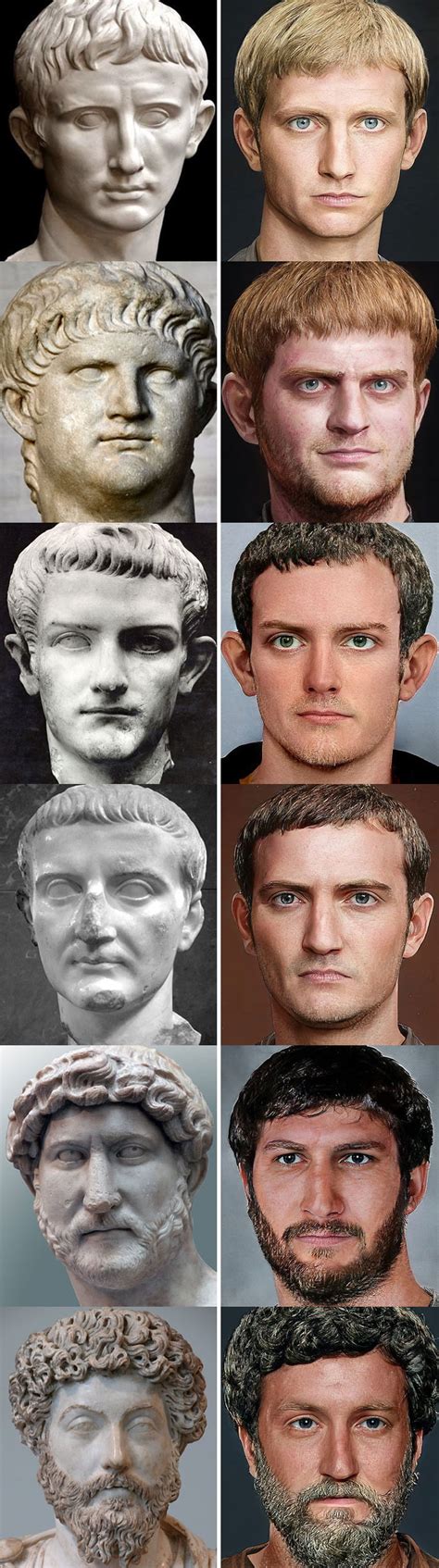 Augustus Nero Caligula Tiberius Hadrian And Marcus Aurelius An