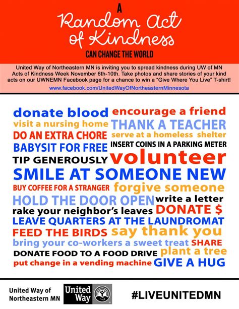 Acts Of Kindness Week United Way Of Northeastern Minnesota