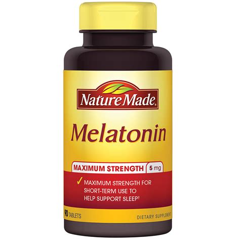 Nature Made Melatonin Tablets 5 Mg 90 Count Health