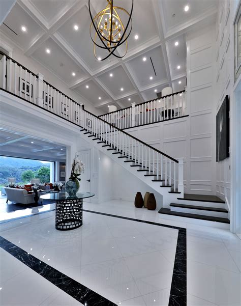 Grand Entry With White Marble Floor Marble Flooring Design White