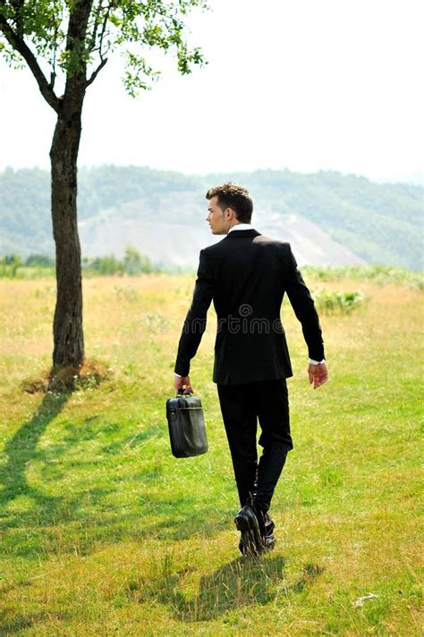 Business Man Walking Stock Image Image Of Meadow Attractive 25800585
