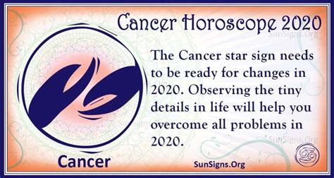 Cancer Horoscope 2020 Get Your Predictions Now Sunsignsorg