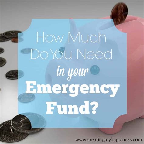 How Much Do You Need in Your Emergency Savings Fund? | Creating My ...