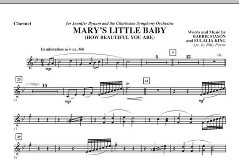 Marys Little Baby Clarinet 1 And 2 Sheet Music Billy Payne Choir