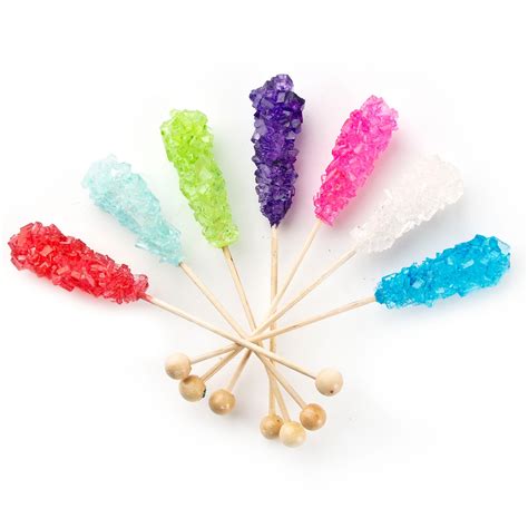 Colorful Wrapped Rock Candy Swizzle Sticks Small Wrapped 72ct Box