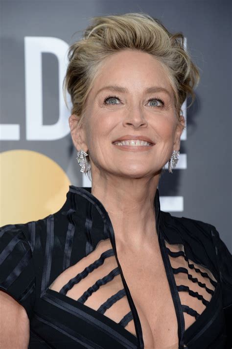 Probably offensive) swipe at celebrity. SHARON STONE at 75th Annual Golden Globe Awards in Beverly ...