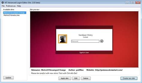 Free Windows 7 Logon Theme Editor Advanced Logon Editor