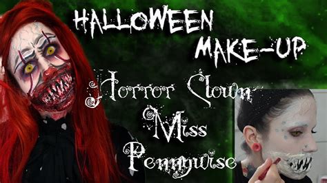 Miss Pennywise Horror Clown Make Up Youtube