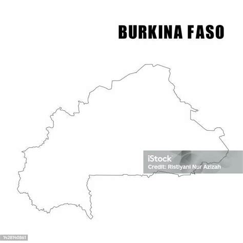 Vector Illustration Of Outline Map Of Burkina Faso Stock Illustration