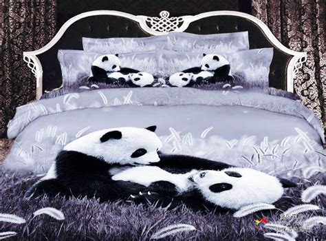 Pandas On Grey Bed Set Best Bedding Sets Bedding Sets Online Favorite Bedding Luxury Bedding