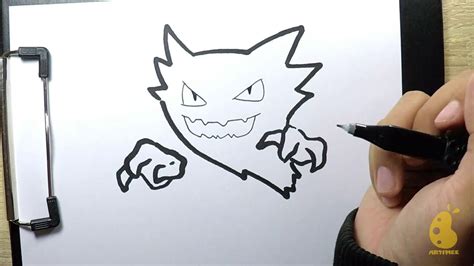 How To Draw Haunter Pokemon Drawings Youtube