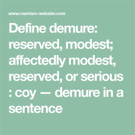 Define Demure Reserved Modest Affectedly Modest Reserved Or
