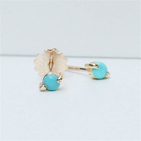 Turquoise Stud Earrings In Ct Gold By Amulette Notonthehighstreet Com