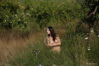 Skinny Adel Morel Poses Naked In An Apple Garden Photos