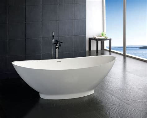 Bathtubs are a standard feature in many home bathrooms but don't take this simple fixture for granted. Esperia Freestanding Soaking Tub 74"