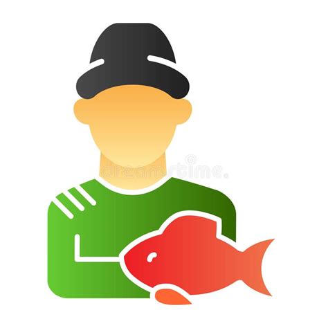 Fisher And The Catch Flat Icon Angler Color Icons In Trendy Flat Style