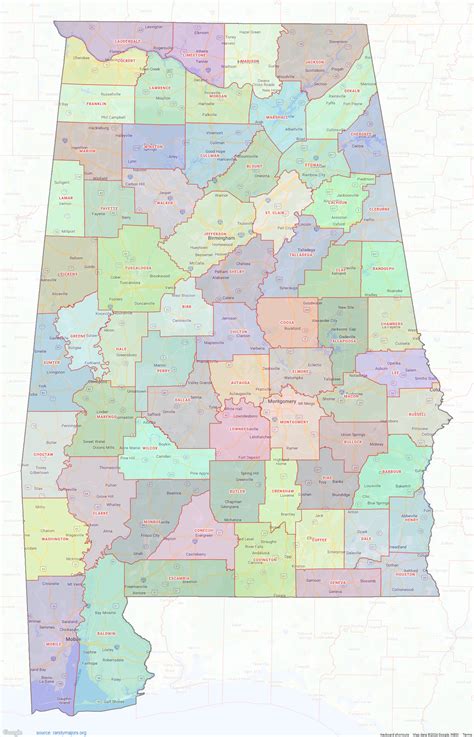 Alabama County Map Printable