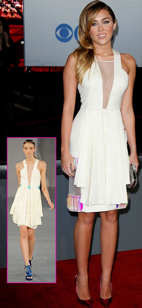 Miley Cyrus In David Koma White Dress For 2012 Peoples Choice Awards Stylefrizz