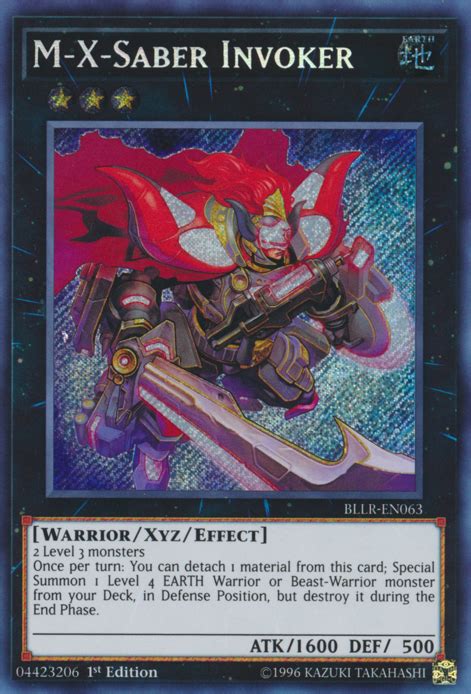 This saber card, with 420 stainless steel, both sides are flat and without flash. M-X-Saber Invoker - Yugipedia - Yu-Gi-Oh! wiki