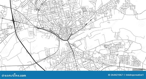 Urban Vector City Map Of Randers Denmark Stock Vector Illustration Of Residential Park