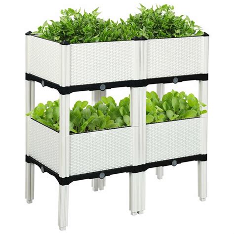 Space is small but there are ways to overcome this hurdle and one such way is by planting my vegetables in raised bed. Costway Set of 4 Raised Garden Bed Elevated Flower Vegetable Herb Grow Planter Box White ...