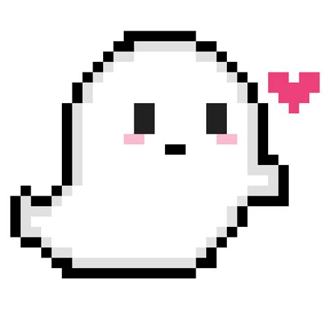The Cutest Cute Pixel Art Ghost For Your Halloween Decorations